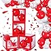 Civaner 56 Pieces Valentine s Day Transparent Love Box Decorations with Balloon LED Light Letters for Valentine s Day Wedding Party Bridal Shower Birthday Party Reveal Backdrop Red - Image 2