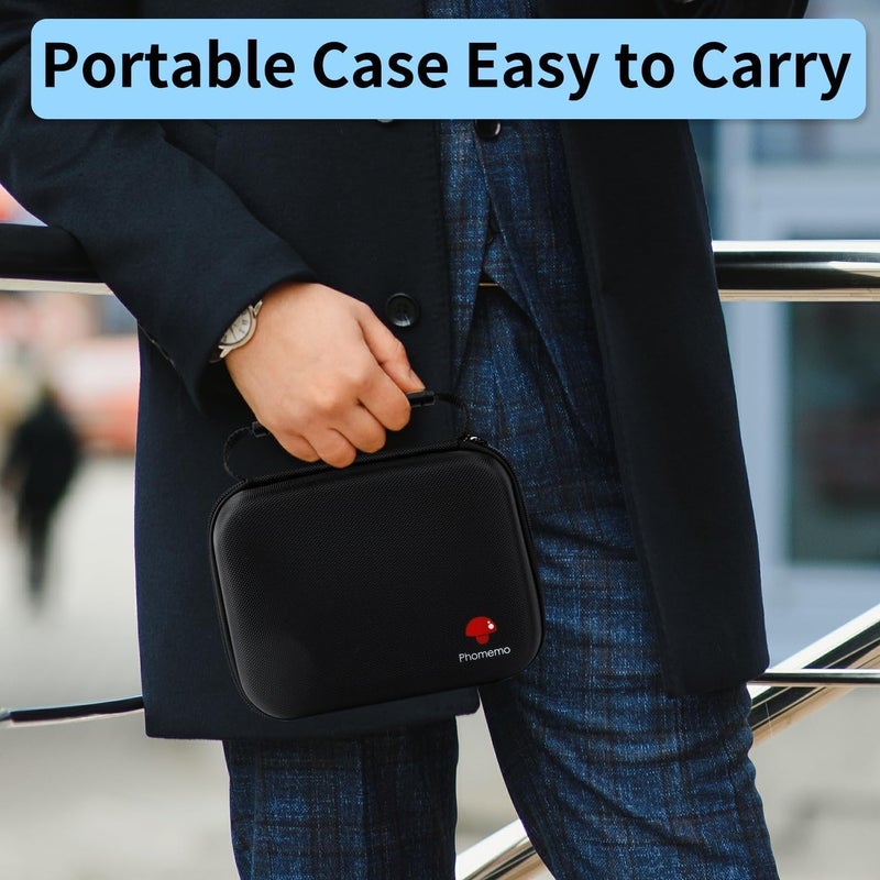 phomemo Printer Case Hard Carry Case Compatible With D30/T02/M110/M220/M221/M02 Label Printer, Label Maker Storage Holder - Black - Image 5