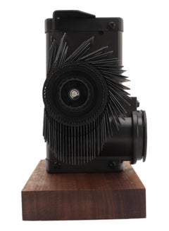 Vintage Finds Retro Flip Down Desk Clock - Mechanical Digital Display, Gear Operated Vintage Design - Sleek Black Walnut Base, Perfect for Home or Office Decor  - Image 2
