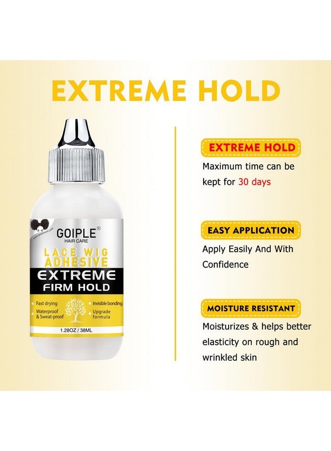 جويبل غراء شعر مستعار 1.28 أونصة، غراء شعر مستعار أمامي مقاوم للماء للشعر المستعار مع أدوات وعصا شمع للشعر (غراء شعر مستعار/مزيل غراء الشعر المستعار/عصا شمع الشعر/شمع للتحكم في الحواف/شريط مطاطي/فرشاة مزدوجة للشعر/أغطية شعر مستعار) - Image 3