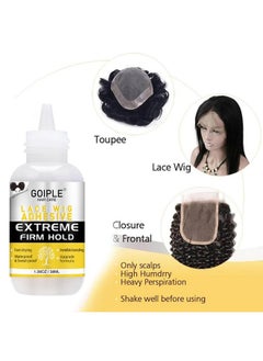 Goiple Wig Glue 1.28OZ, Waterproof Lace Front Wig Glue for Wigs with Tools and Hair Wax Stick (Wig Glue/Wig Glue Remover/Hair Wax Stick/Edge Control Wax/Elastic Band/Hair Dual Drush/Wig Caps)  - Image 4