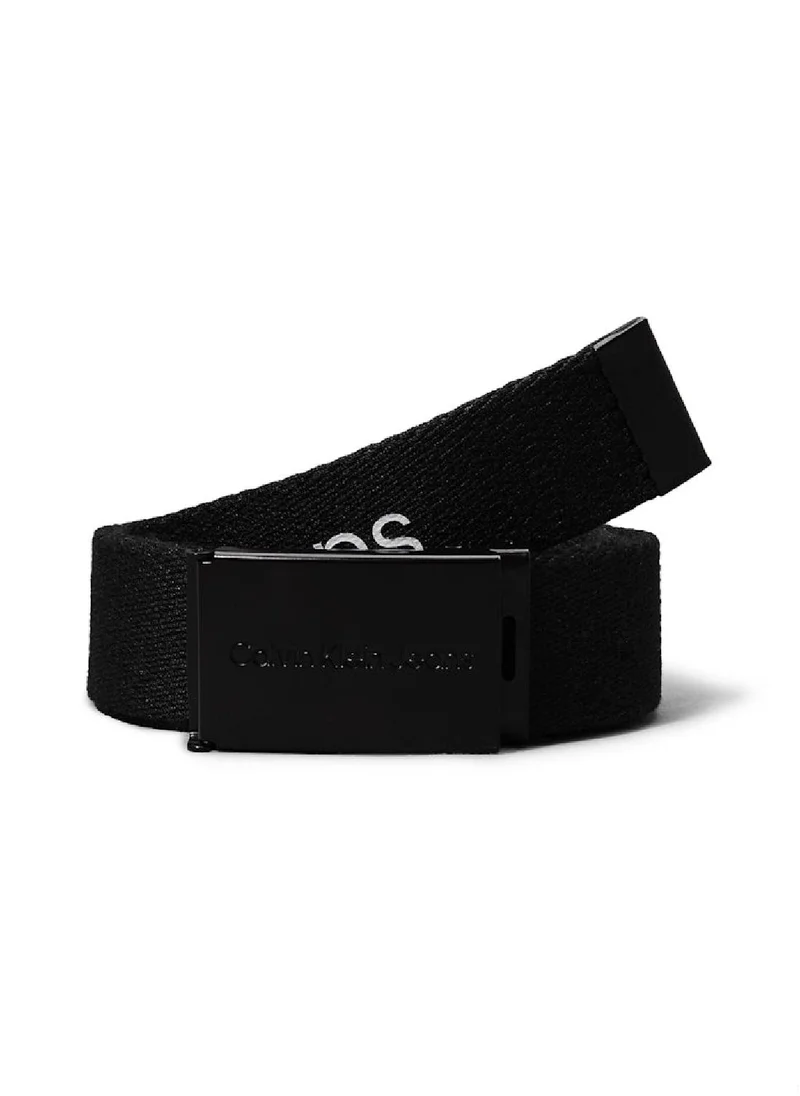 Calvin Klein Jeans Kids' Canvas Logo Belt -  canvas webbing, Black