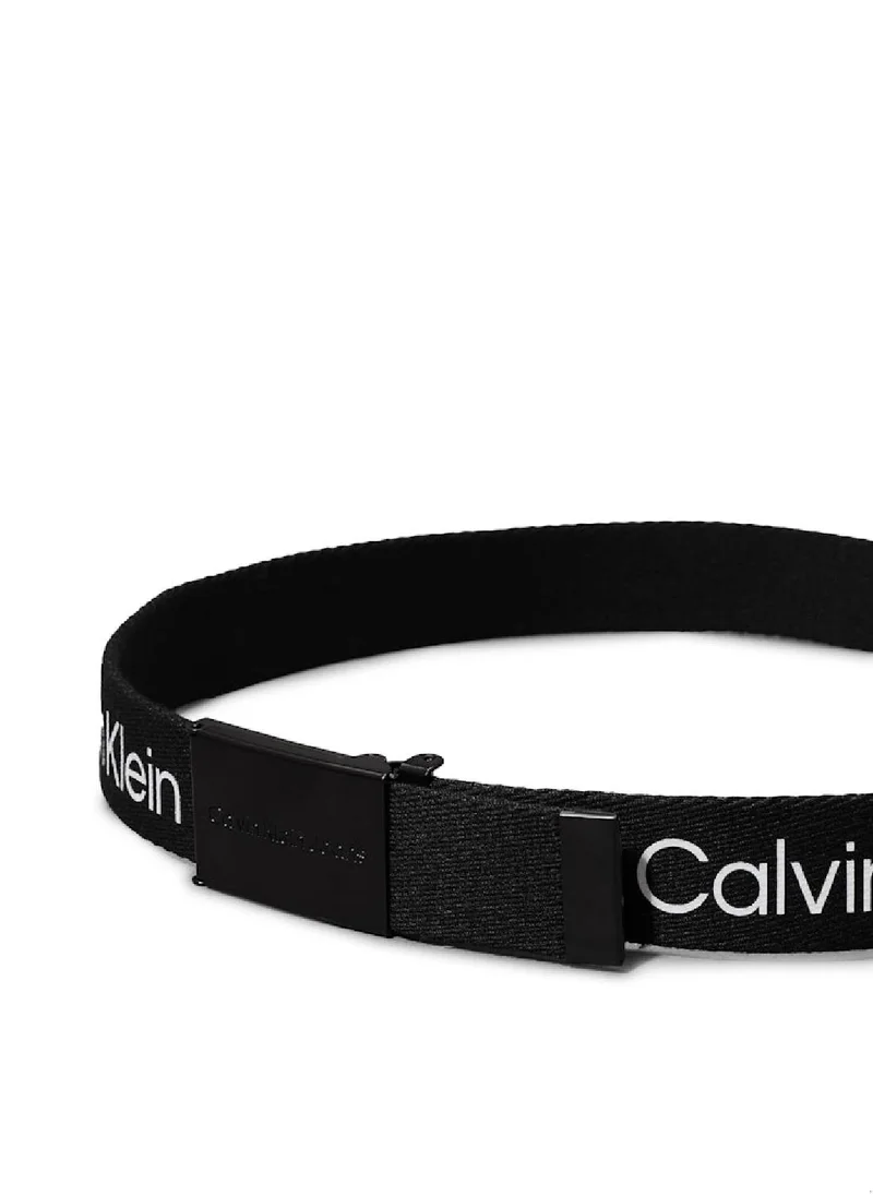 Calvin Klein Jeans Kids' Canvas Logo Belt -  canvas webbing, Black