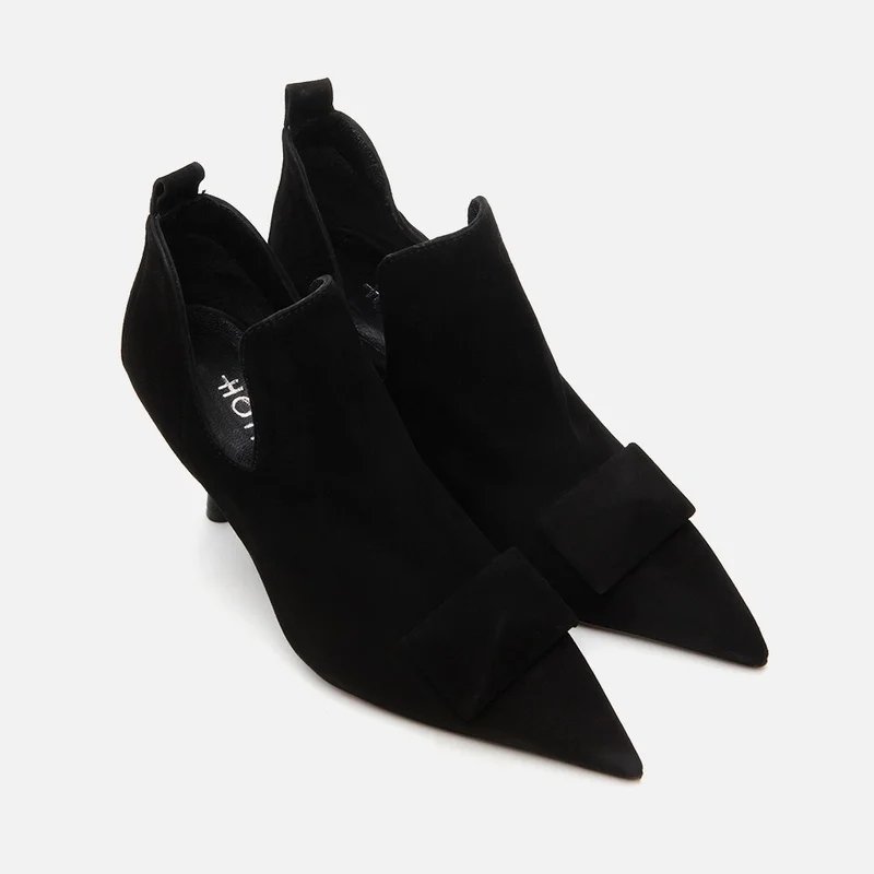 Hotiç 01AYH297920A100 GENUINE Leather Black Women's High Heel Boots