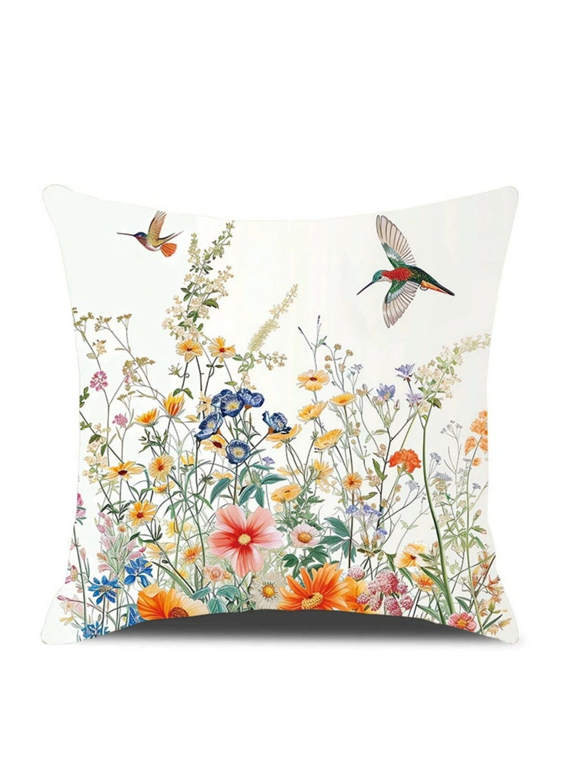 Pillow Covers Set of 4, Throw Pillow Cover, Decorative Birds and Plant Cushion Covers 45cm x 45cm,For Living Room Sofa Couch Bed Pillowcases 18x18 inches（Double sided pattern） - Image 5