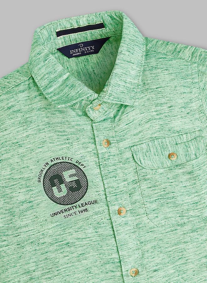 Infinity Kids Light Green Cotton Short Sleeve Shirt - Image 2