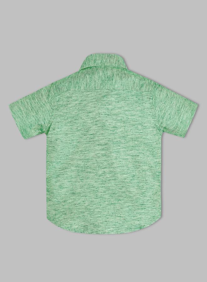 Infinity Kids Light Green Cotton Short Sleeve Shirt - Image 3
