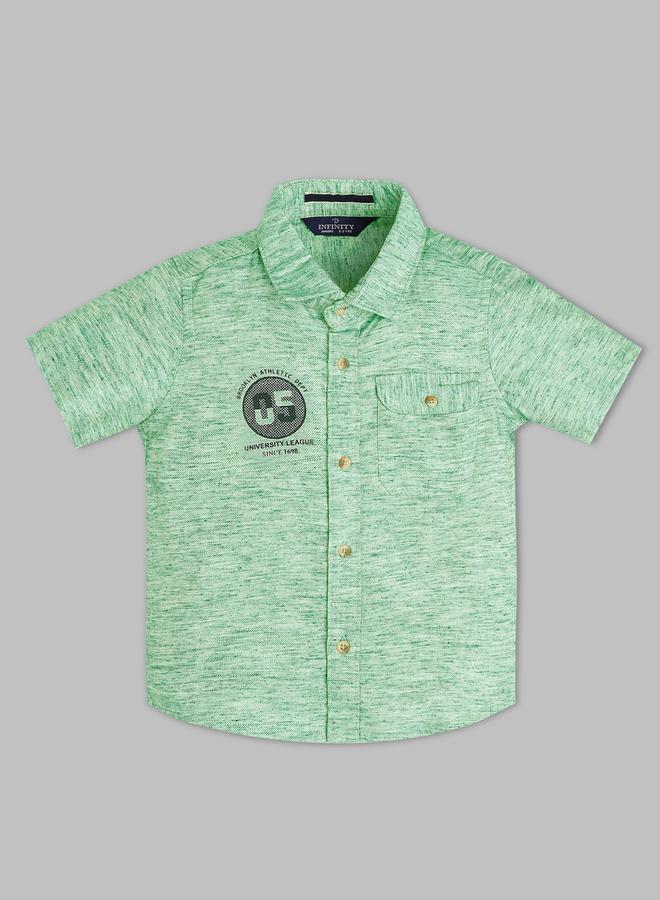 Infinity Kids Light Green Cotton Short Sleeve Shirt - Image 1