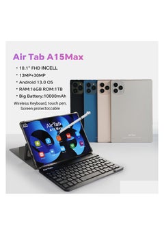 AirTab 10.1 -Inch Smart Tablet A15 MAX Android 13 Tablet With 1TB Storage and 16GB RAM Quad Core Wi-Fi LTE Dual Sim with Touch Pen and Keyboard - BLUE  - Image 3