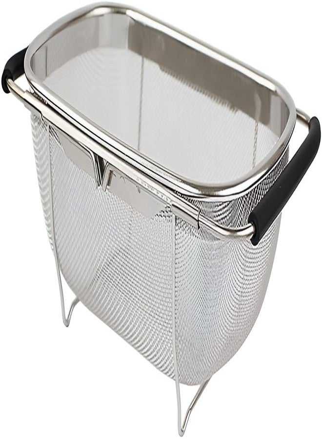 VARNH Sink Strainer Basket – Stainless Steel Fine Mesh Oval Colander with Expandable Handles – Kitchen Sink Organizer for Rinsing Vegetables, Draining Pasta & Drying Dishes - Image 1