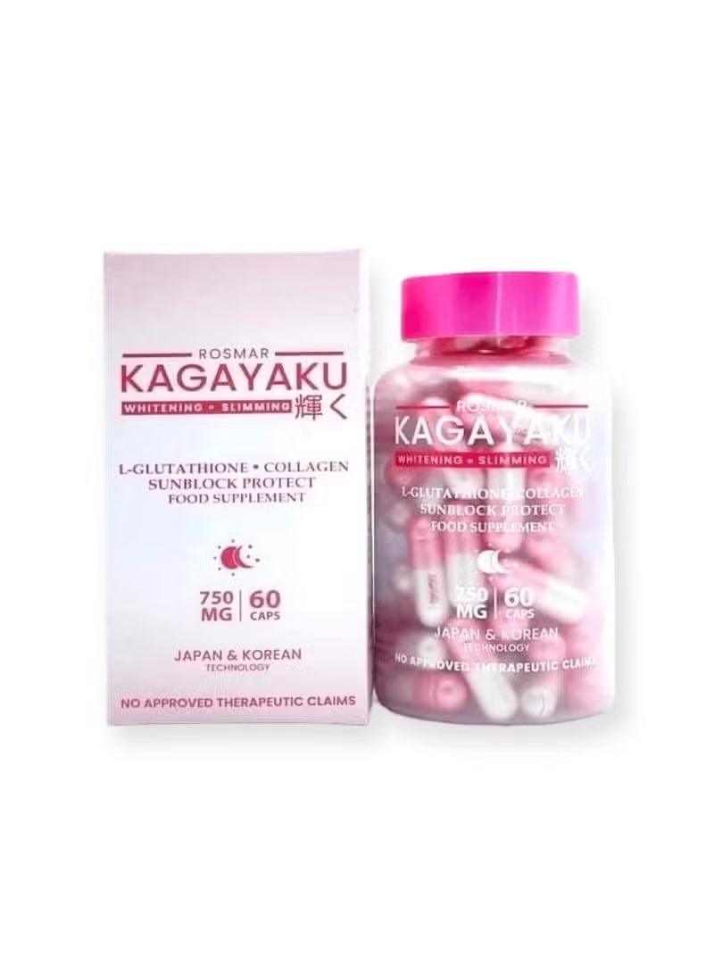 KAGAYAKU Glutathione & Collagen 750mg, 60 Capsules