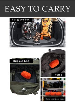 DUNISO Emergency sleeping bag, PE portable outdoor single life rescue sleeping bag, with drawstring bag, waterproof and warm, suitable for camping, traveling and hiking, 91 * 213cm, orange  - Image 3