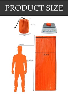 DUNISO Emergency sleeping bag, PE portable outdoor single life rescue sleeping bag, with drawstring bag, waterproof and warm, suitable for camping, traveling and hiking, 91 * 213cm, orange  - Image 2