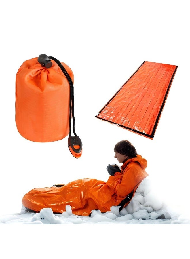 DUNISO Emergency Survival Bag Adults & Kids, Ultralight Waterproof Windproof Thermal Bivy Sack, PE Aluminum Lining 90% Body Heat Retention, Compact for Camping/Hiking/Emergency - Image 1