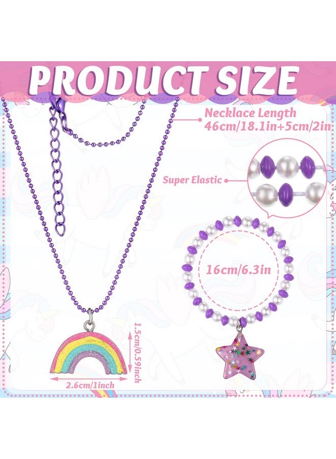 Bonuci 12 Pcs little Girls Jewelry Kids Necklaces and Bracelets Set Kids Jewelry for Girls Christmas Gift Cute Charm Toddler Bracelets for Pretend Play Dress Up Party Favors(Stylish Style) - Image 3