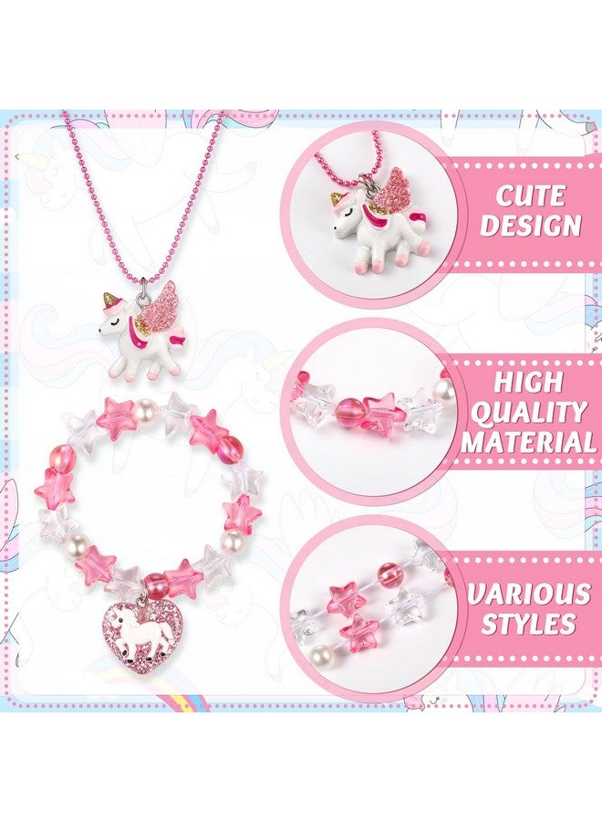 Bonuci 12 Pcs little Girls Jewelry Kids Necklaces and Bracelets Set Kids Jewelry for Girls Christmas Gift Cute Charm Toddler Bracelets for Pretend Play Dress Up Party Favors(Stylish Style) - Image 5