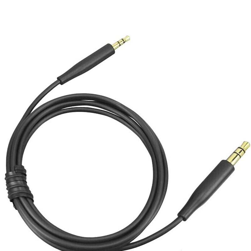 كابل صوتي بديل متوافق مع سماعات Bose QuietComfort QC45، QC35II، QC35، QC25، OE2، OE2i، NC700؛ يتميز بموصل من نوع 3.5 مم إلى 2.5 مم لنقل الإشارات الصوتية بجودة عالية (أسود، طول 5 أقدام/1.5 متر). - Image 1