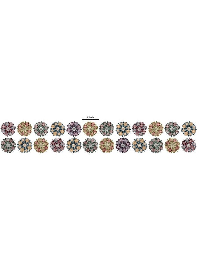 WallDesign Vinyl Vastu Flow Circle 4 Inch X 24 Set Rangoli Wall Stickers - Simple Design Borders For Bedroom, Living Room, Kitchen Tiles, Cupboard, Tv Wall, Self-Adhesive - Image 4