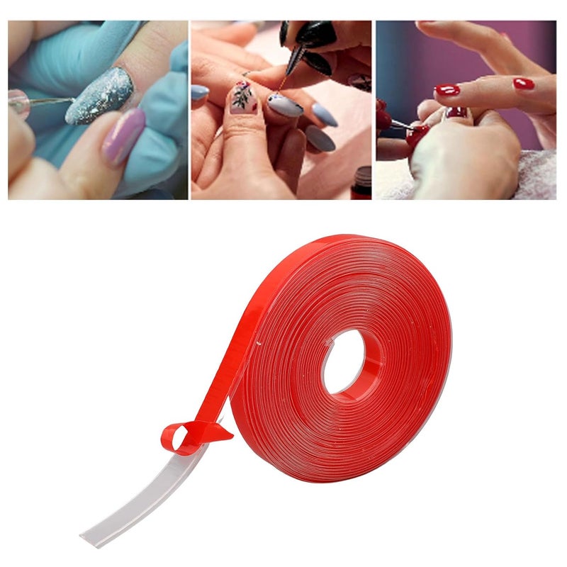 5 Rolls Red Double Sided Tape for Press On Nails, 15mm x 13.12ft, Strong Sticky Adhesive for Nail Art, Packaging, Salon, Home Supplies - Image 5
