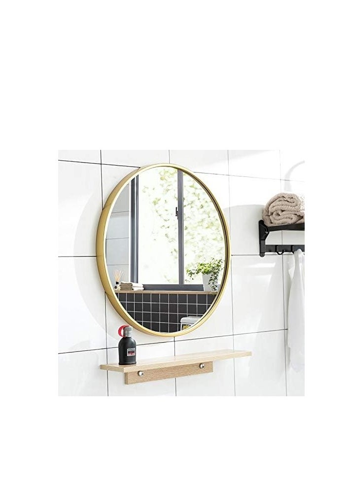 Decorhills Round Mirror Wall Mounted, Large Circle Mirrors for Wall Decor, Round 60Cm Big Metal Frame Wall Mirror, Modern Vanity Mirror for Living Room Bathroom Bedroom  - Image 4