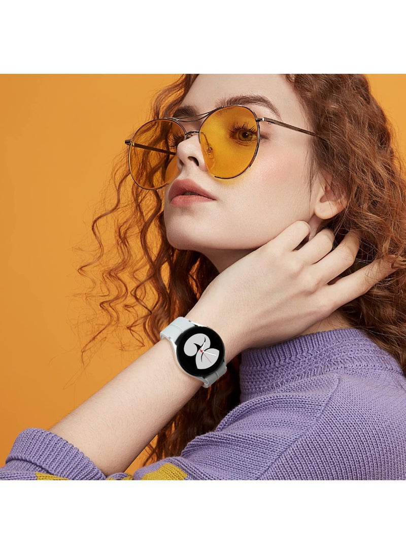 Sweet seven 5Pack Silicone Replacement Strap for Samsung Galaxy Watch 5 Pro 45mm, Galaxy Watch 4 40mm 44mm, Classic 42mm 46mm No Gap Replacement Strap with Colorful Buckle(Black/Grey/Blue/Blue/Green) - Image 3