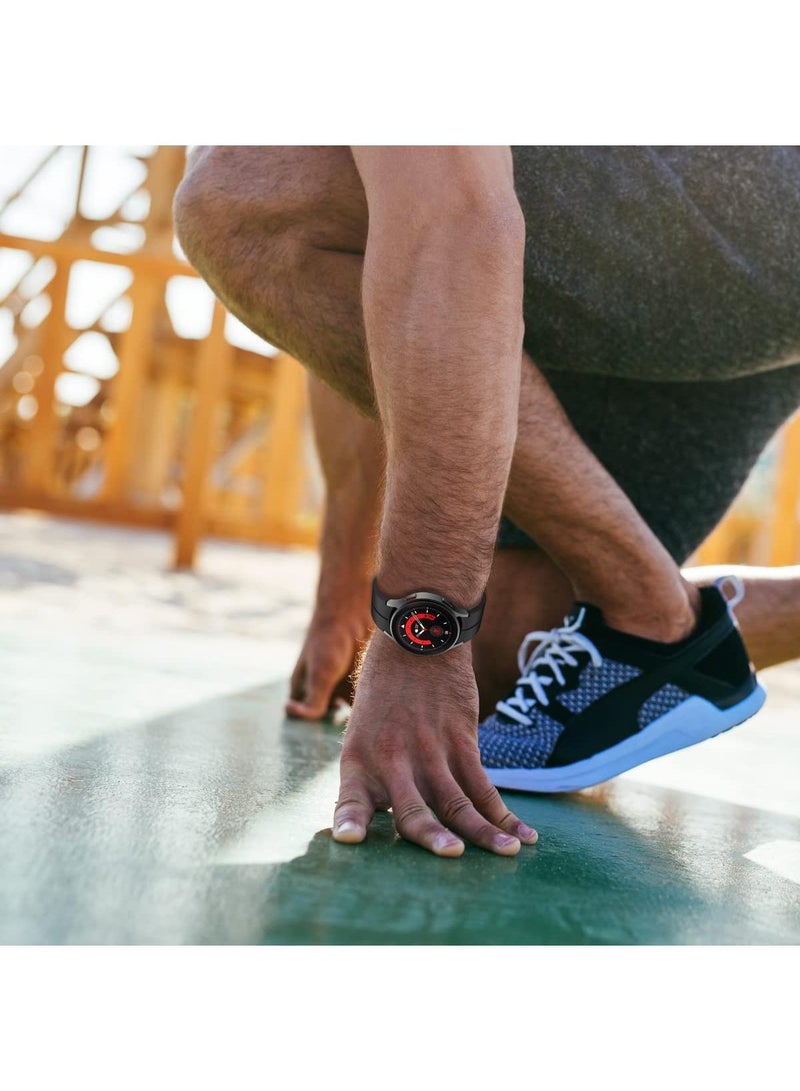 Sweet seven 5Pack Silicone Replacement Strap for Samsung Galaxy Watch 5 Pro 45mm, Galaxy Watch 4 40mm 44mm, Classic 42mm 46mm No Gap Replacement Strap with Colorful Buckle(Black/Grey/Blue/Blue/Green) - Image 5