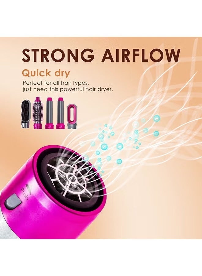 BESTIS [Upgrade] 5 In 1 Hair Dryer Brush Hot Comb Set 1000W Hot Air Hair Curler and Straightener Styling Tool Comb Curling Brush Suitable for Women Hair Types - Image 4