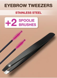 RCler lab. Professional Stainless Steel Eyebrow Tweezers – Precision Slanted Tip for Perfect Hair Removal, Special Edge Sharpening, Durable Design for Men & Women  - Image 1