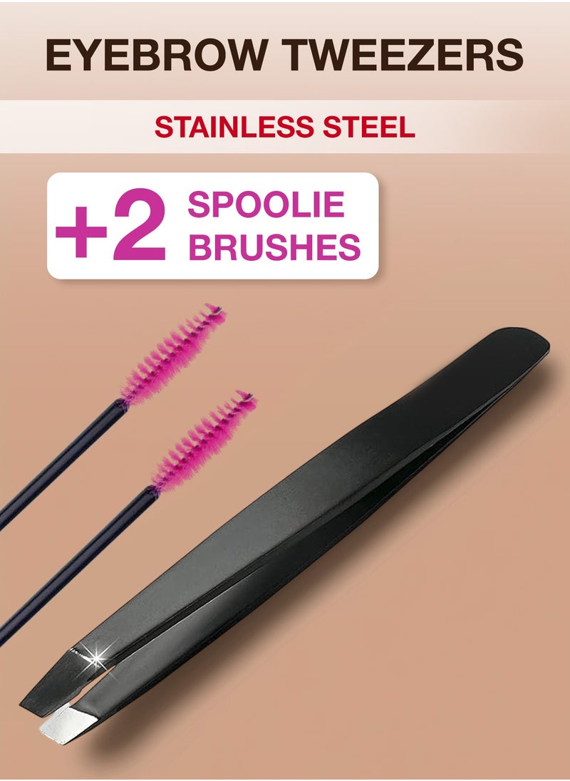 RCler lab. Professional Stainless Steel Eyebrow Tweezers – Precision Slanted Tip for Perfect Hair Removal, Special Edge Sharpening, Durable Design for Men & Women  - Image 1