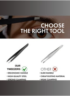 RCler lab. Professional Stainless Steel Eyebrow Tweezers – Precision Slanted Tip for Perfect Hair Removal, Special Edge Sharpening, Durable Design for Men & Women  - Image 5