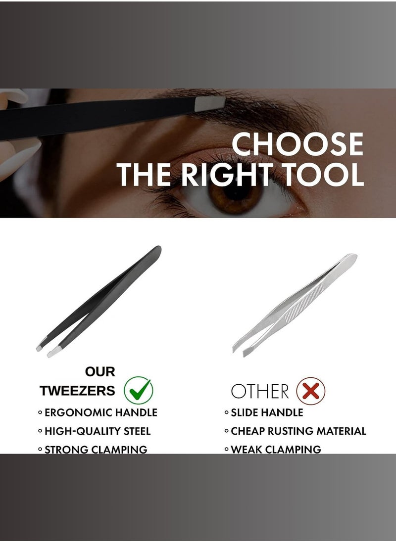 RCler lab. Professional Stainless Steel Eyebrow Tweezers – Precision Slanted Tip for Perfect Hair Removal, Special Edge Sharpening, Durable Design for Men & Women  - Image 5