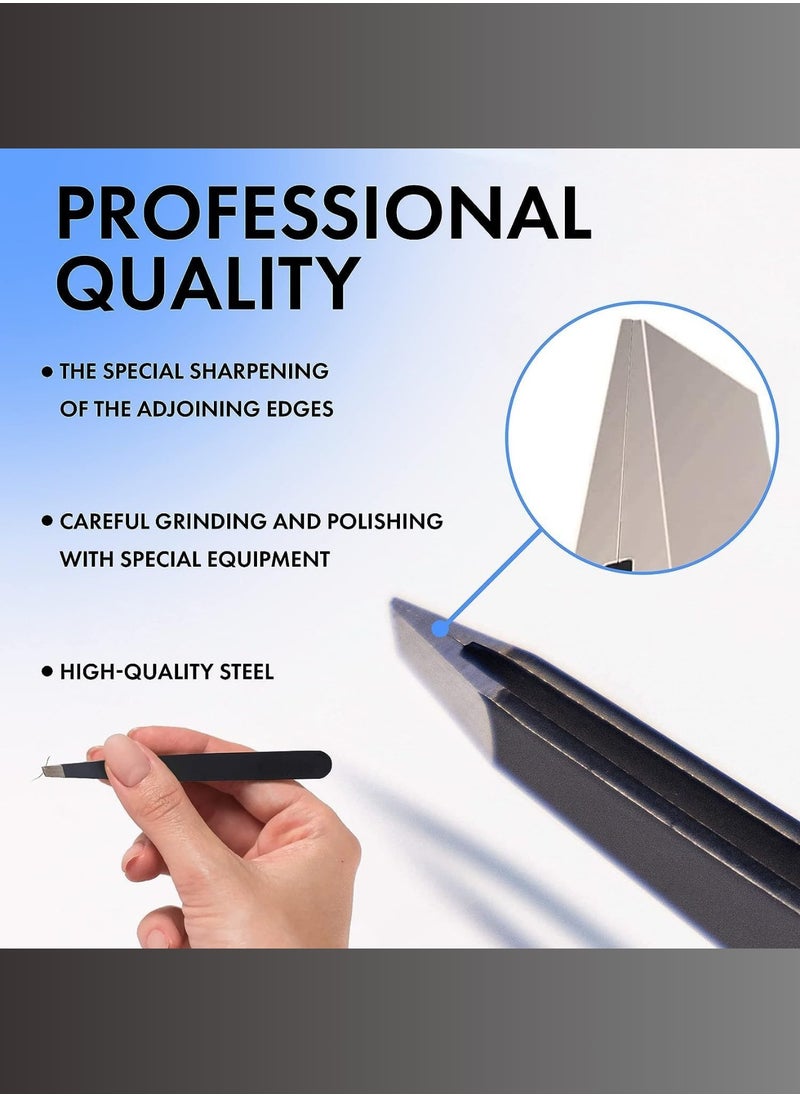 RCler lab. Professional Stainless Steel Eyebrow Tweezers – Precision Slanted Tip for Perfect Hair Removal, Special Edge Sharpening, Durable Design for Men & Women  - Image 4