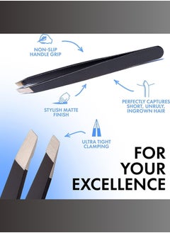 RCler lab. Professional Stainless Steel Eyebrow Tweezers – Precision Slanted Tip for Perfect Hair Removal, Special Edge Sharpening, Durable Design for Men & Women  - Image 2