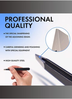 RCler lab. Professional Stainless Steel Eyebrow Tweezers – Precision Slanted Tip for Perfect Hair Removal, Special Edge Sharpening, Durable Design for Men & Women  - Image 4