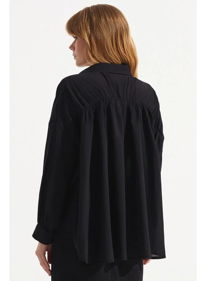 JUNE 100% Cotton Shirt Black