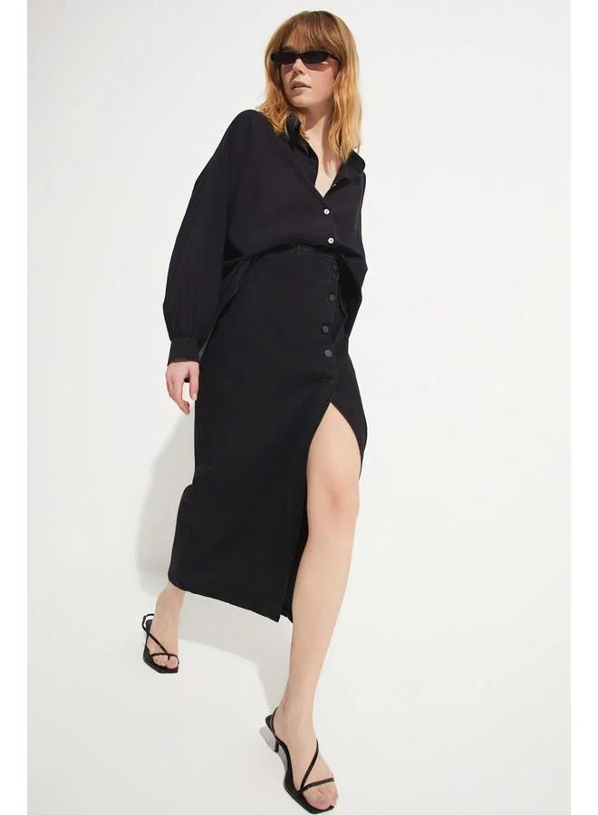 JUNE 100% Cotton Shirt Black