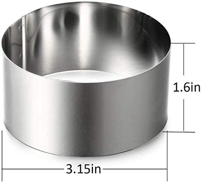 ONEDONE Cake Ring Molds Stainless Steel Ring Molds for Cooking Pastry Rings Cake Mousse Mold with Pusher,3.15in Diameter, Set of 6, Mother's Day Gift - Image 5