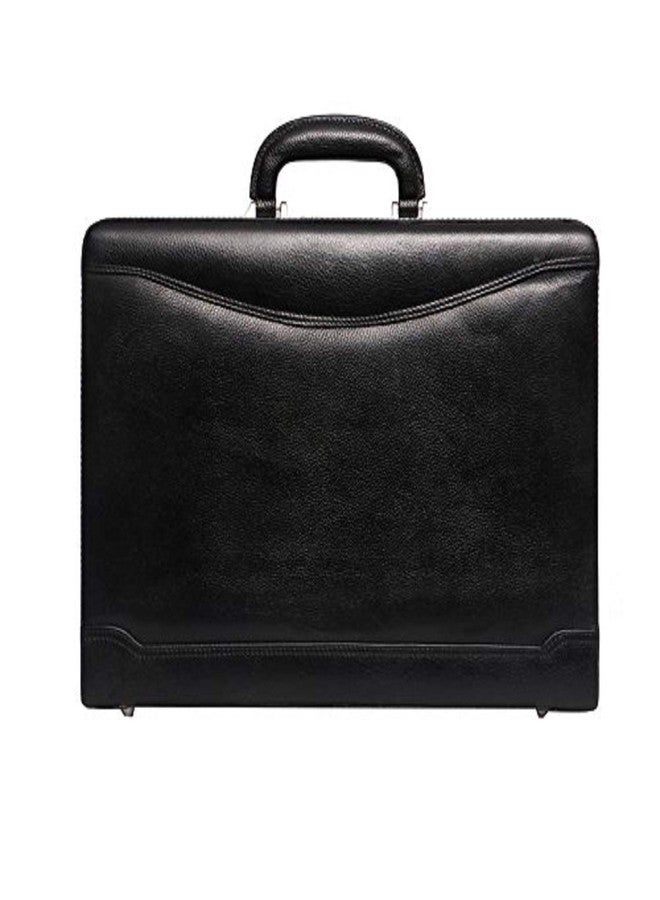OBANI Genuine Leather Expandable Briefcase Black. Dimensions: 18" x 4" x 12.50" (L x W x H) - Image 2