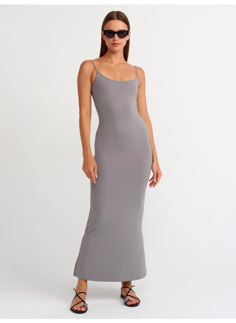 ديلفين 91175 Strappy Long Dress-Grey