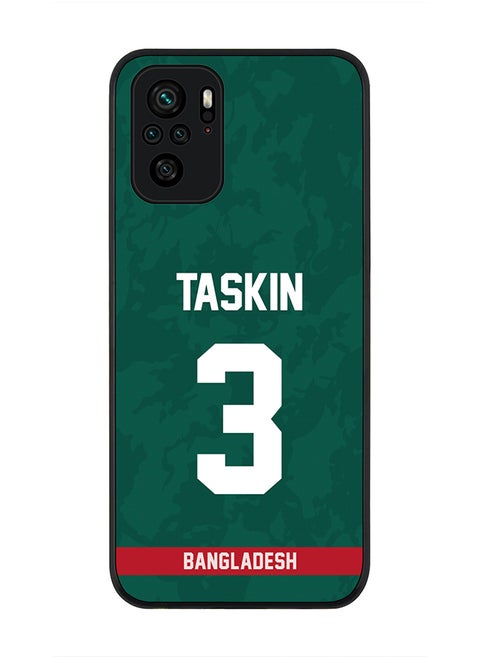 Rugged Black Edge Case for Redmi Note 10S / Redmi Note 10 4G, Slim fit Soft Case Flexible thin Cover - Player Name - Taskin Ahmed, Jersey Number- 3