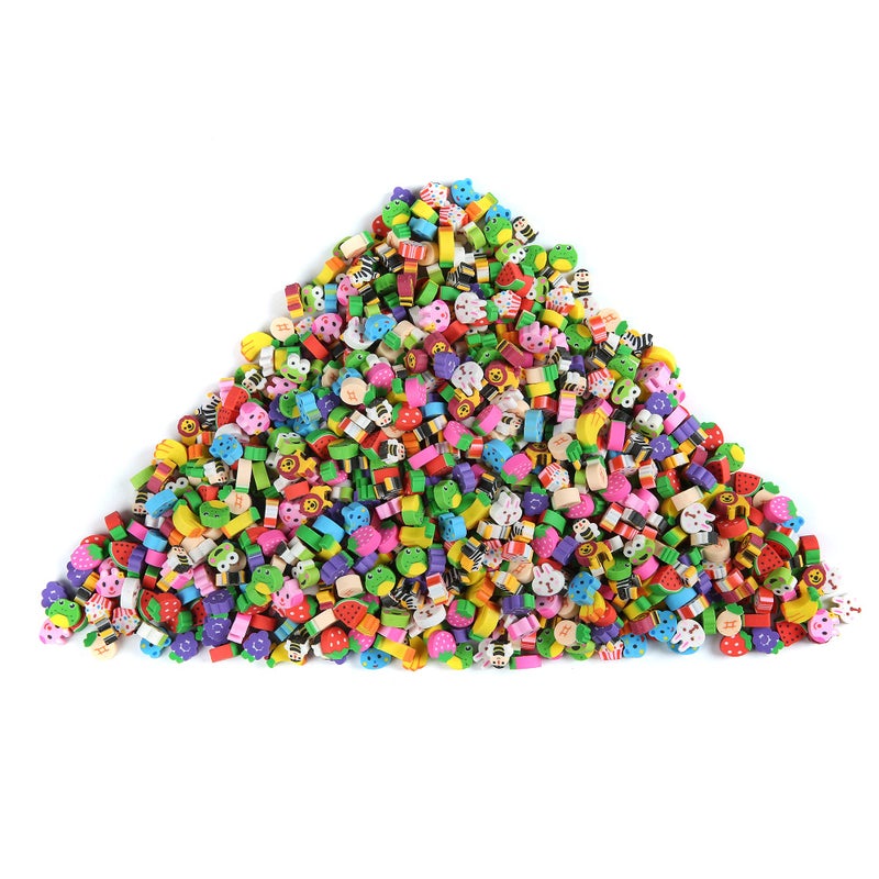 MGTECH 300 PCS Mini Animal Fruit Erasers Bulk Tiny Novelty Pencil Erasers Assortment for Kids for Party Favor Gift Filling and School Home Work Rewards - Image 2
