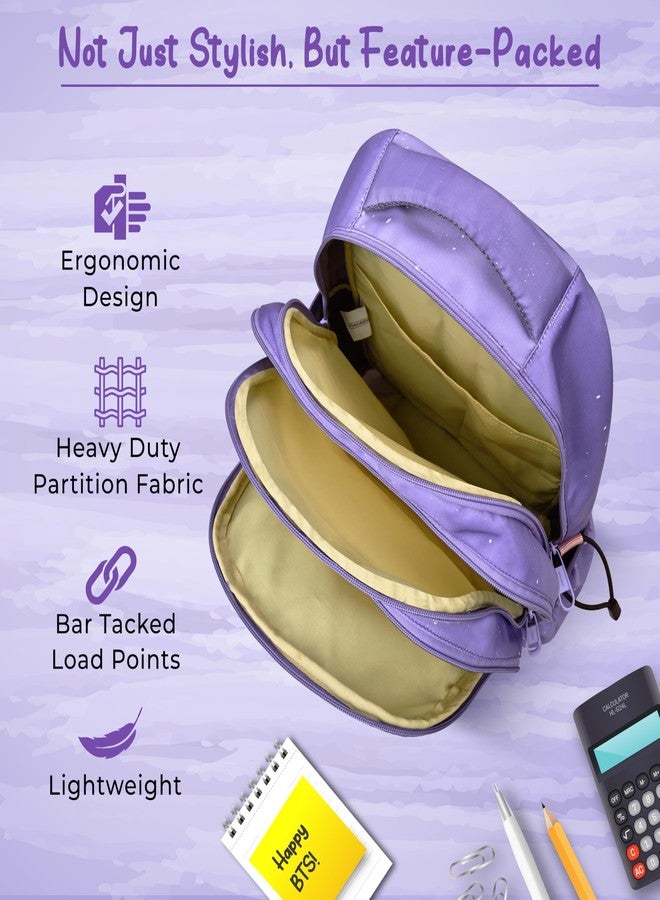 Gear Cutie Cat 17"/27L Large Water Resistant School Bag | Casual Backpack | Daypack | Travel Backpack | Kids Bag for Boys/Girls (Lavender - Pink) - Image 5