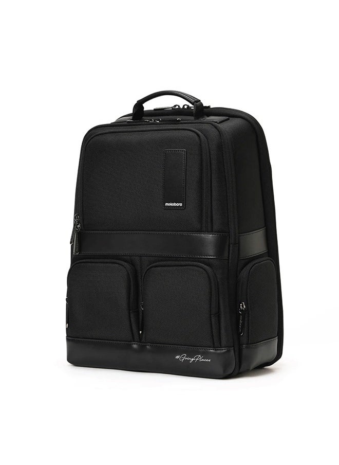 Mokobara MOKOBARA The Terra Work Backpack 25L Premium Nylon 16" Water Resistant Daily Use Travel Laptop Backpack for Men & Women (Black)  - Image 1