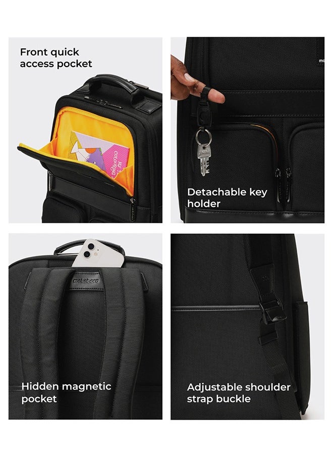 Mokobara MOKOBARA The Terra Work Backpack 25L Premium Nylon 16" Water Resistant Daily Use Travel Laptop Backpack for Men & Women (Black)  - Image 4