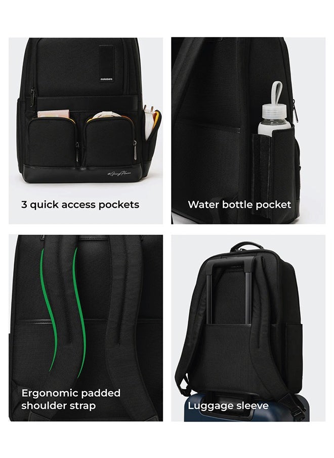Mokobara MOKOBARA The Terra Work Backpack 25L Premium Nylon 16" Water Resistant Daily Use Travel Laptop Backpack for Men & Women (Black)  - Image 5