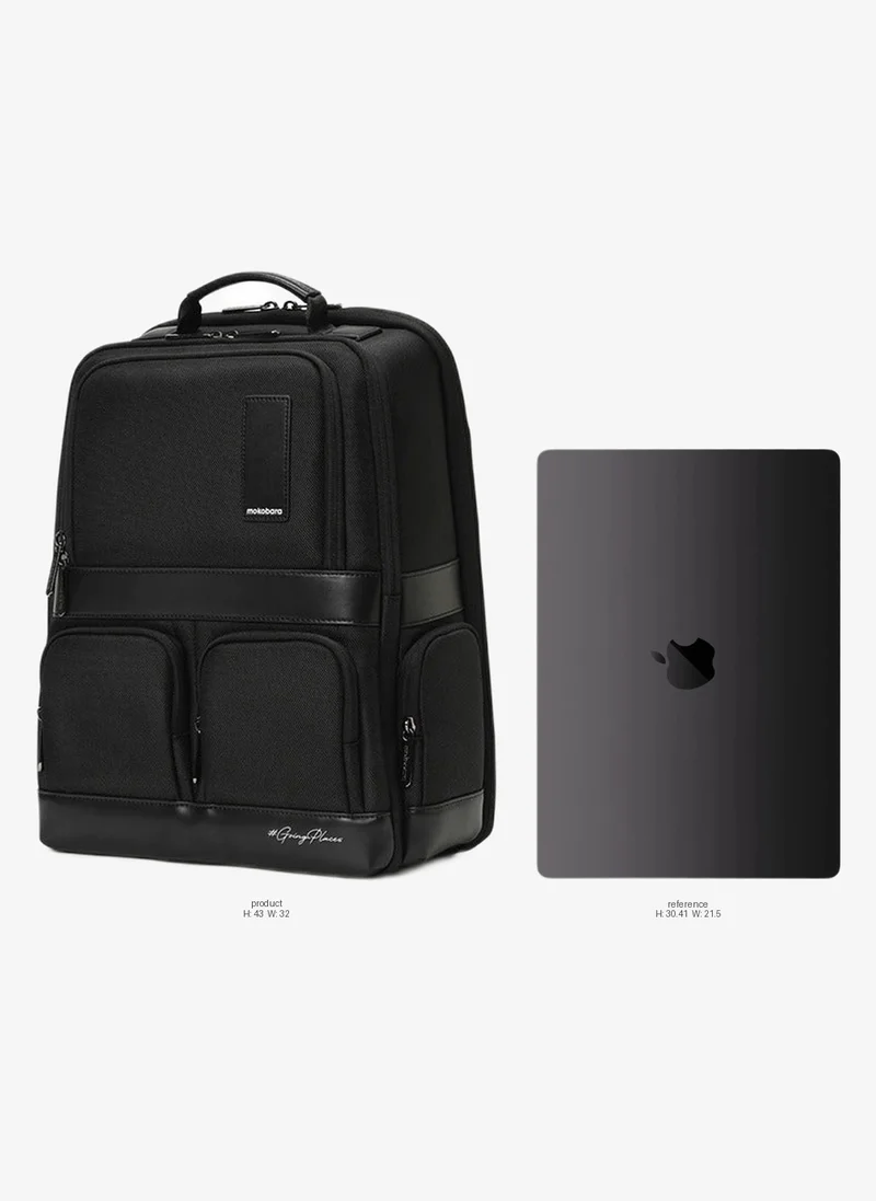 موكوبارا للتجارة ذ.م.م The Terra Work Backpack 25L Premium Nylon 16" Water Resistant Daily Use Travel Laptop Backpack for Men & Women (Black)