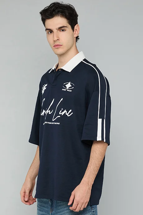 أر أند بي Printed Polo T-Shirt with Short Sleeves