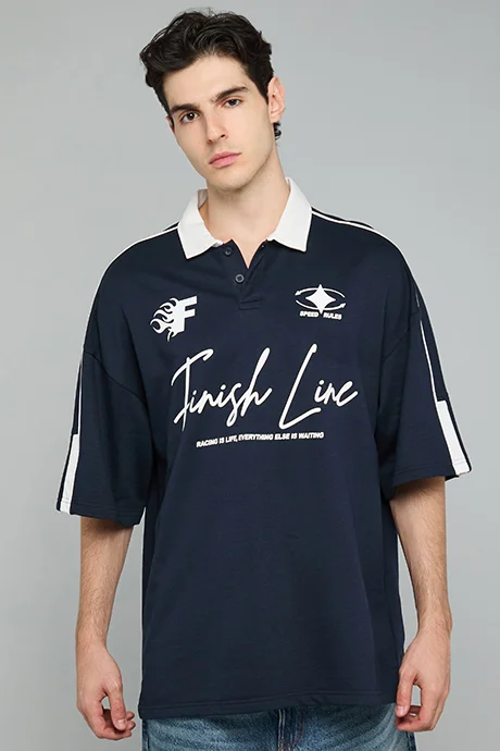 أر أند بي Printed Polo T-Shirt with Short Sleeves