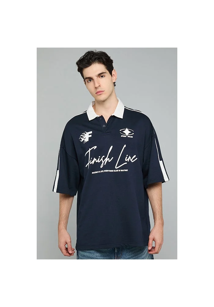 أر أند بي Printed Polo T-Shirt with Short Sleeves