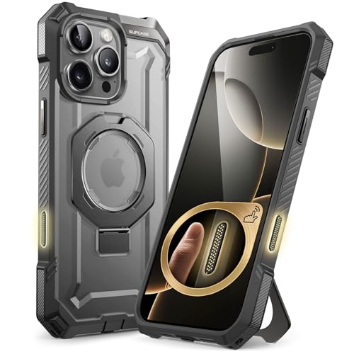 SUPCASE for iPhone 16 Pro Max Case with Camera Control Capture Button (Unicorn Beetle Grip), [Built-in Stand] [Compatible with MagSafe] Heavy Duty Magnetic Phone Case for iPhone 16 Pro Max, Gray - Image 1